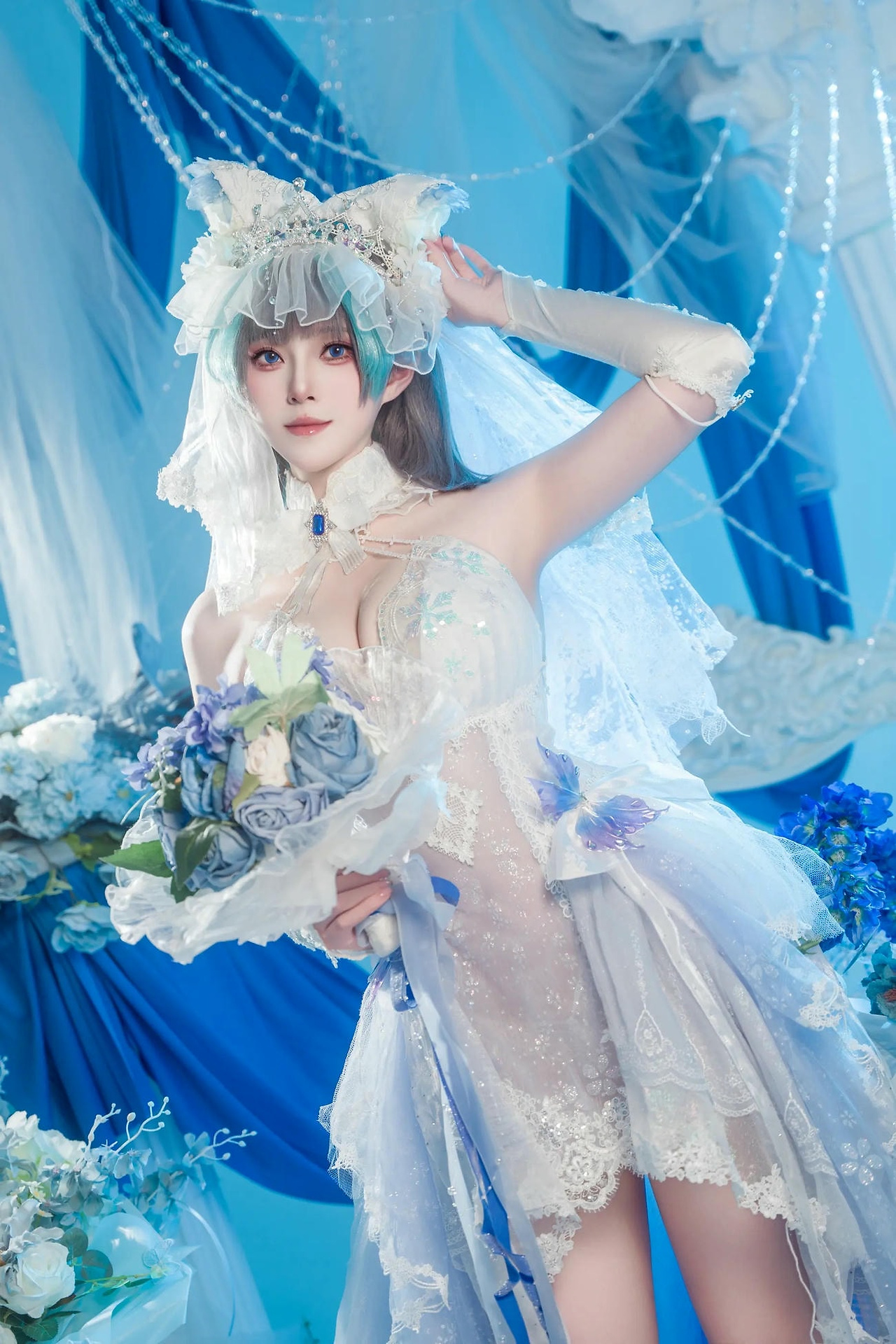 【单套】夏夏子：碧蓝航线柴郡婚纱【70页】  第2张