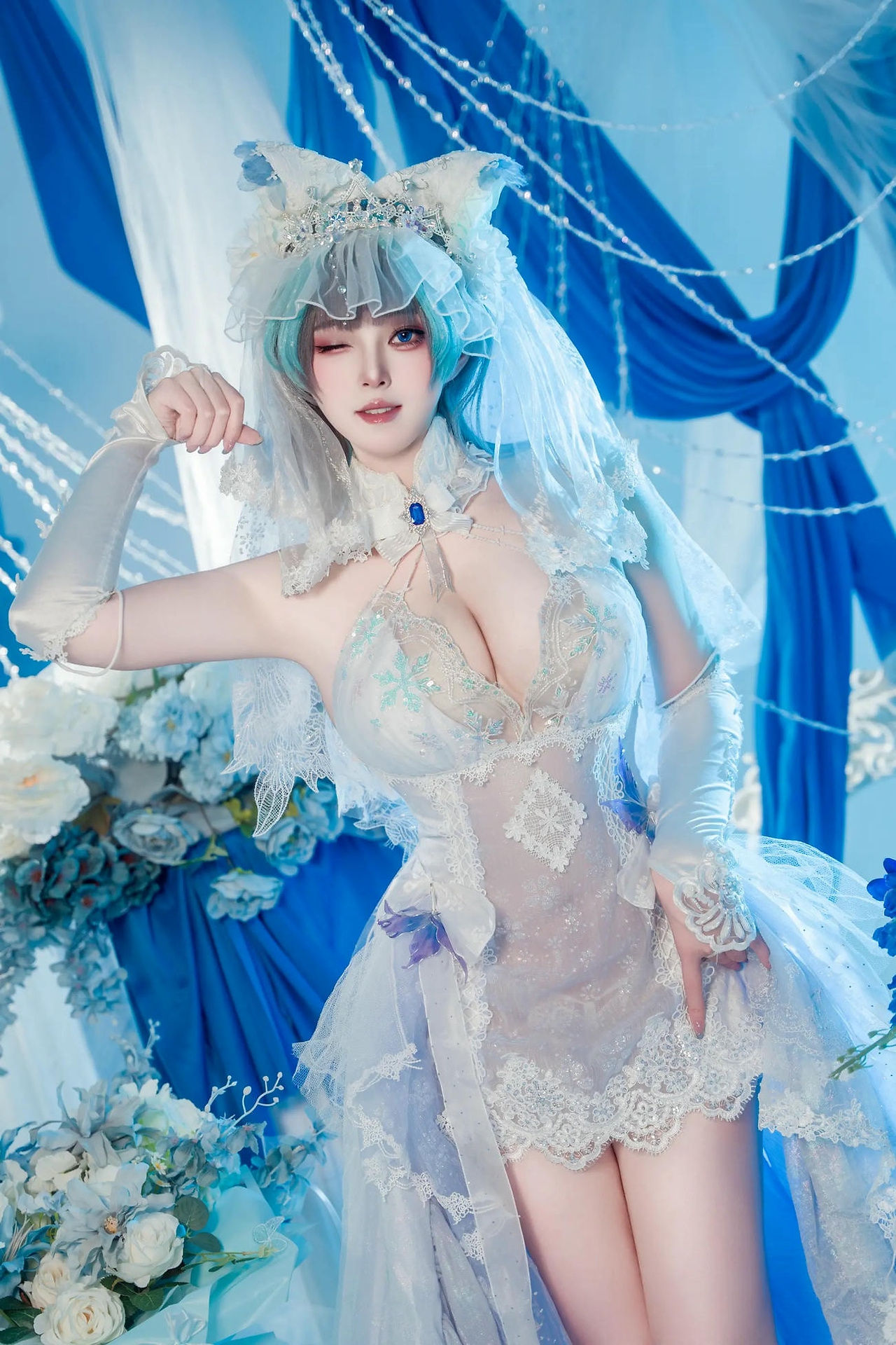 【单套】夏夏子：碧蓝航线柴郡婚纱【70页】  第4张