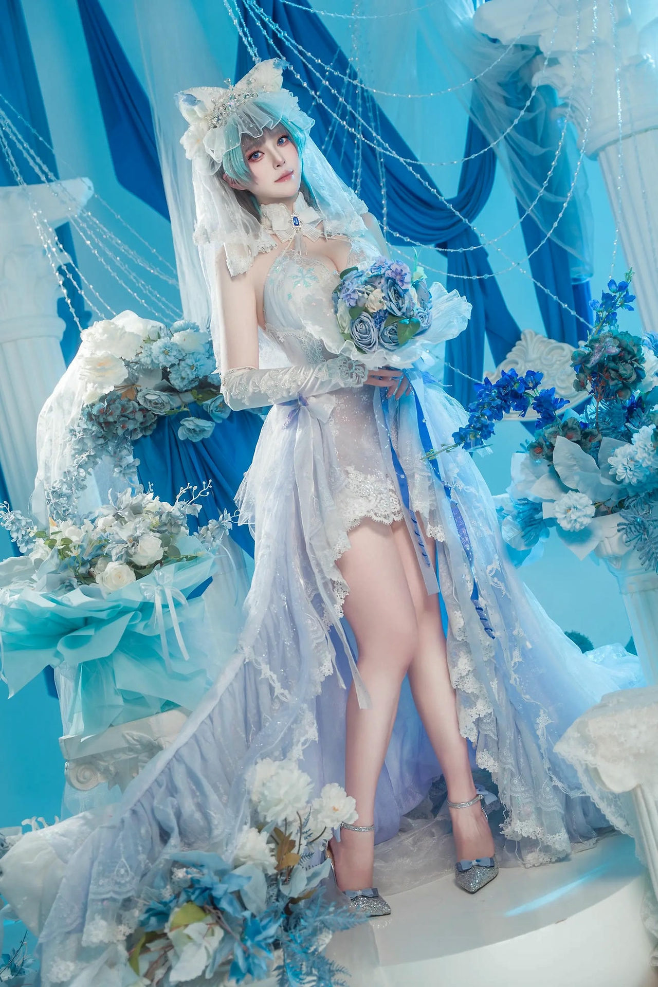 【单套】夏夏子：碧蓝航线柴郡婚纱【70页】  第3张