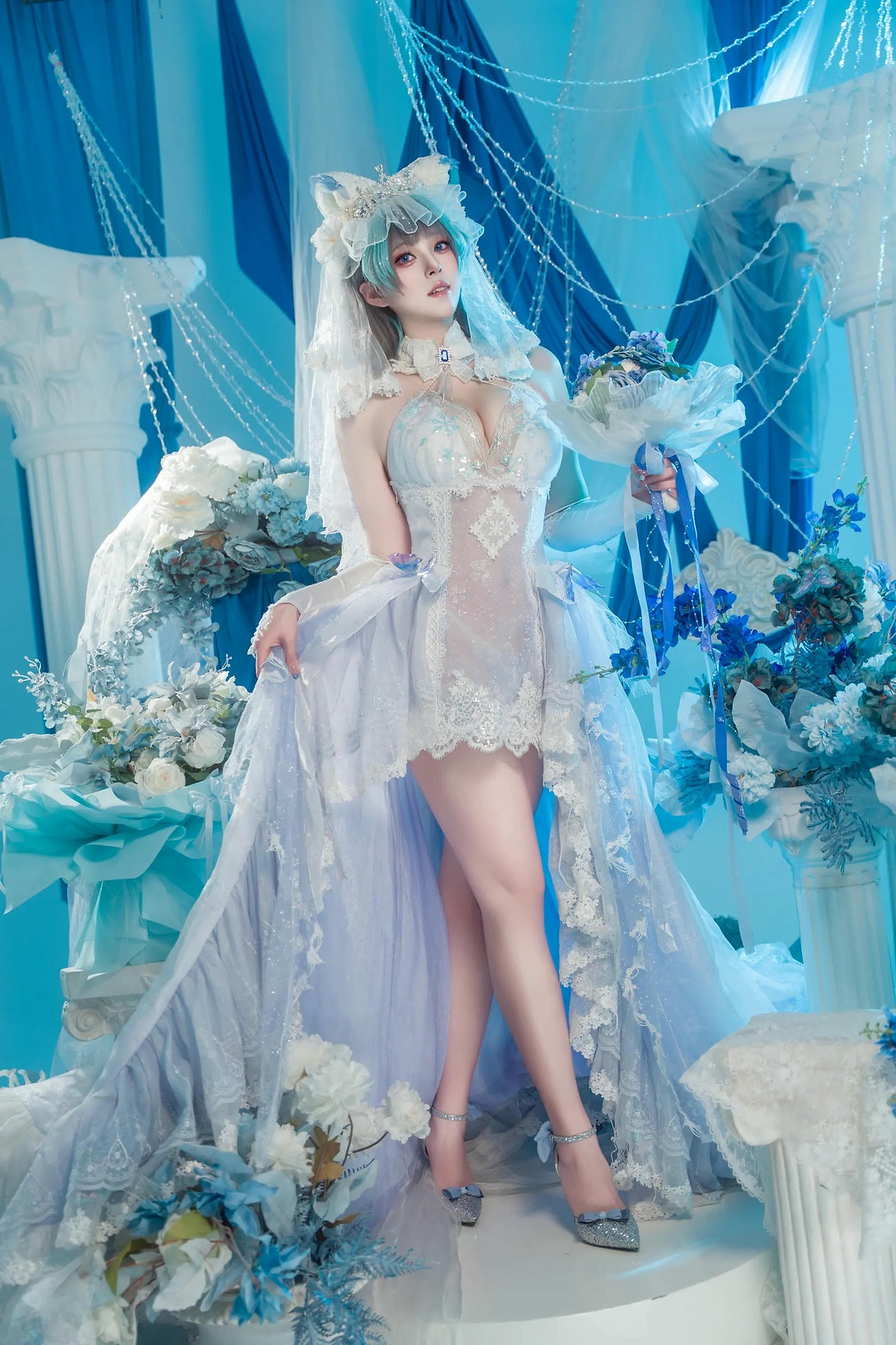 【单套】夏夏子：碧蓝航线柴郡婚纱【70页】