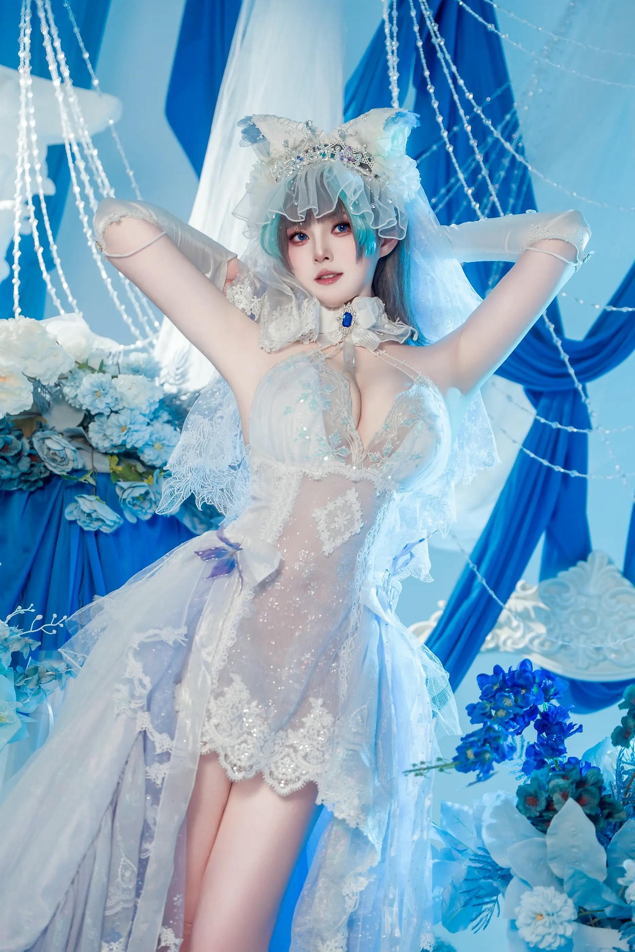 【单套】夏夏子：碧蓝航线柴郡婚纱【70页】  第5张